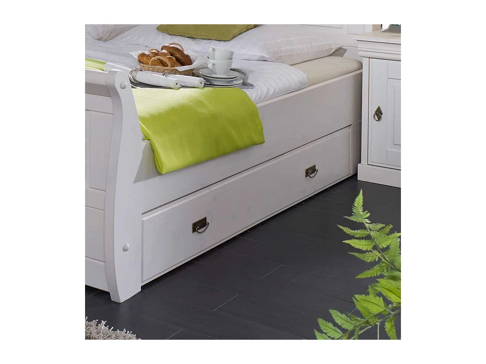 Massivholzbett in Weiß Kiefer