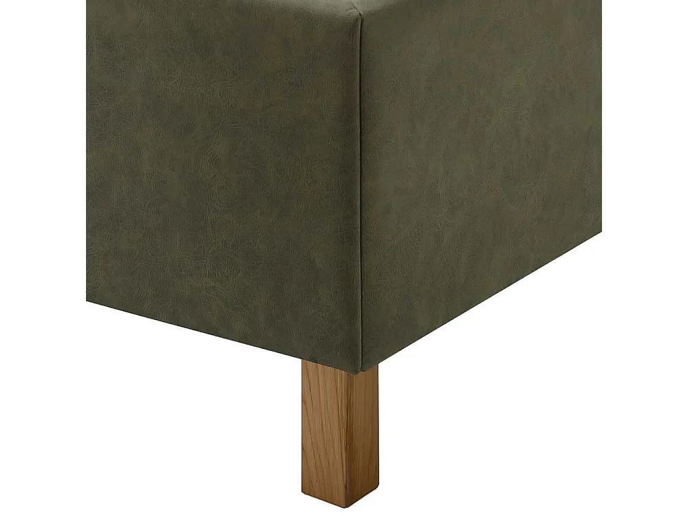 Polsterbettgestell in Oliv Grün Vierfußgestell aus Holz