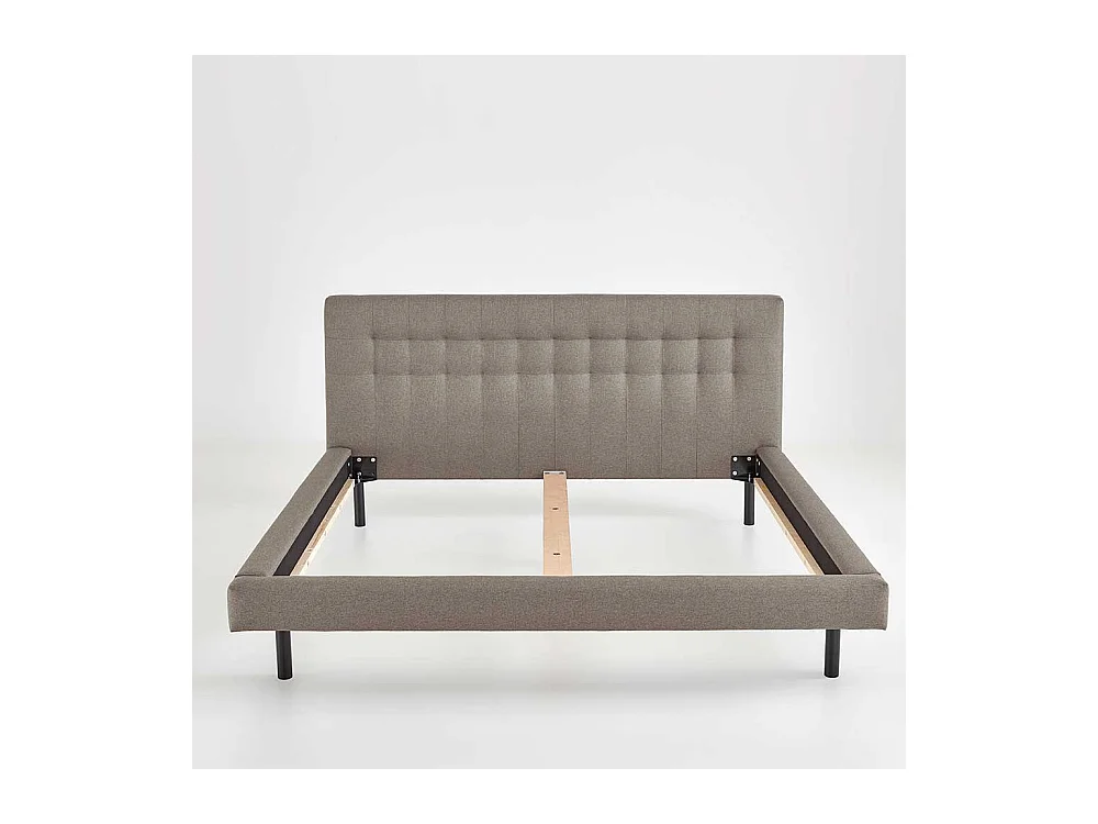 Gepolstertes Bett Stoff Hellbraun 160x200 cm 180x200 cm