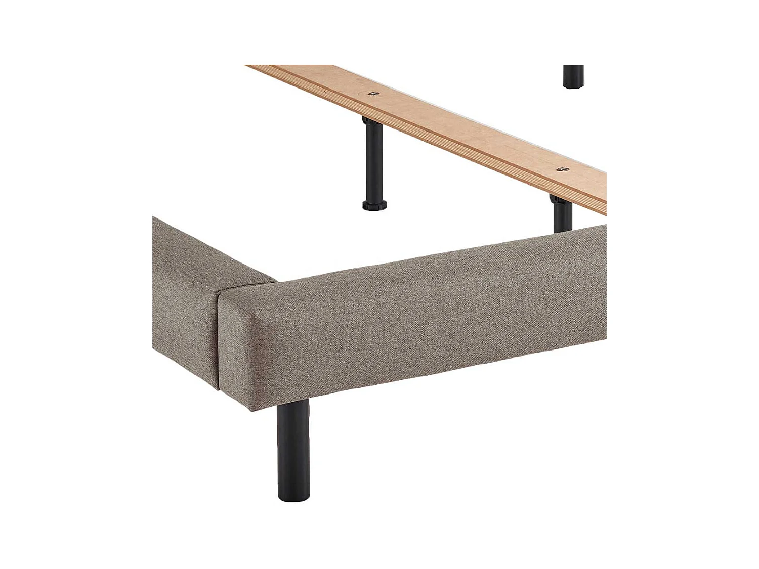 Gepolstertes Bett Stoff Hellbraun 160x200 cm 180x200 cm