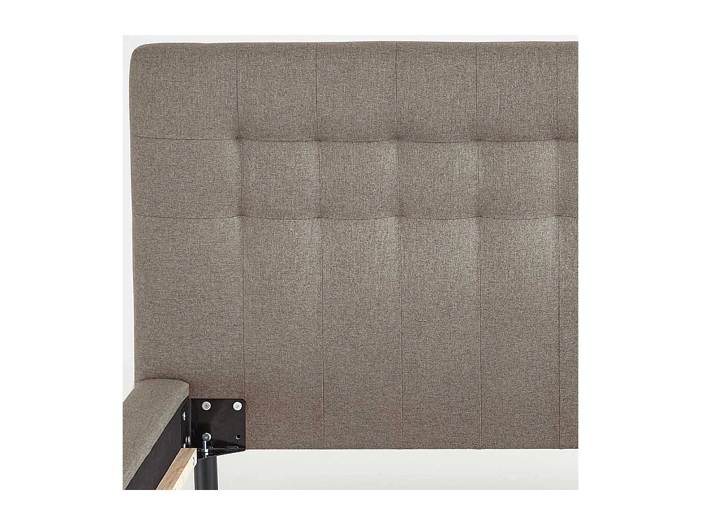Gepolstertes Bett Stoff Hellbraun 160x200 cm 180x200 cm