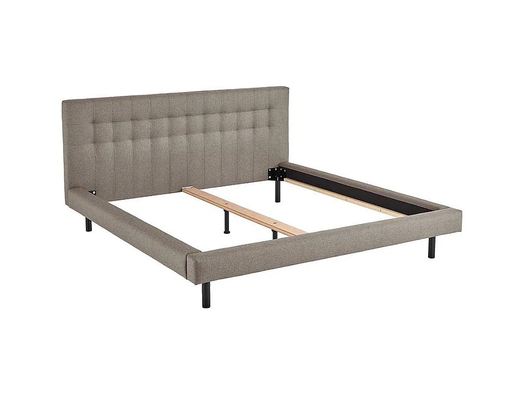 Gepolstertes Bett Stoff Hellbraun 160x200 cm 180x200 cm