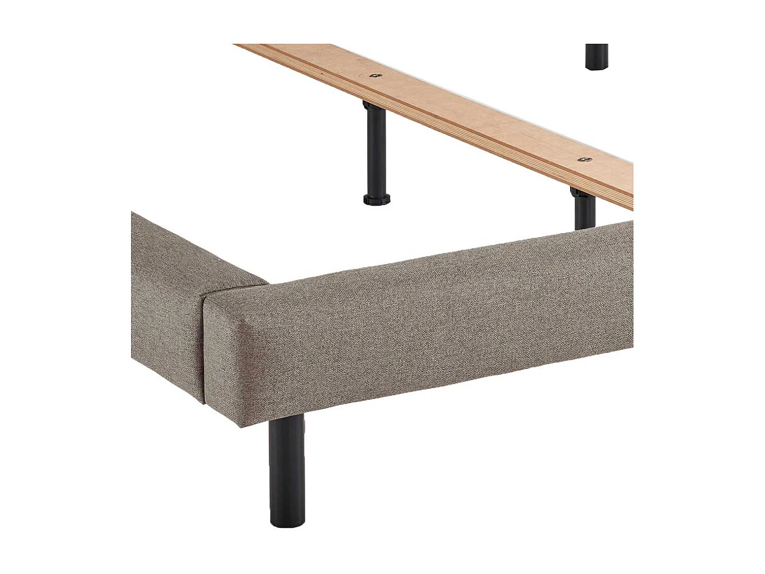 Gepolstertes Bett Stoff Hellbraun 160x200 cm 180x200 cm