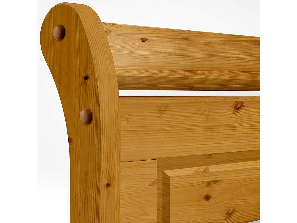 Holzbett aus Kiefer Massivholz gebeizt und geölt