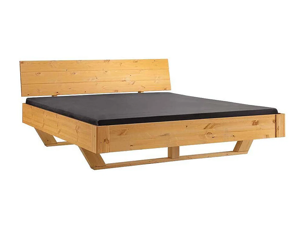 Doppelbett Massivholzbett auf Kufen in Kiefer Laugenfarben