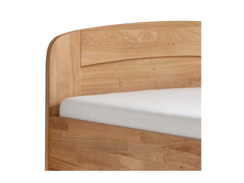 Einzelbett Massivholzbett aus Wildeiche Massivholz im Landhausstil