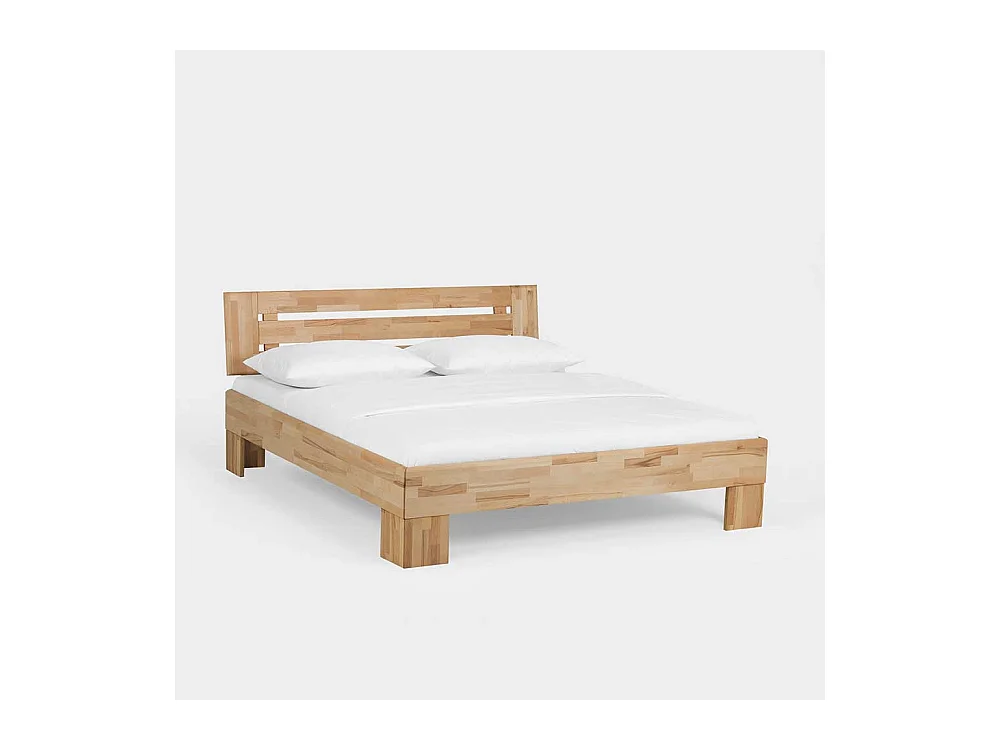 Ehebett mit Nachtkommoden Kernbuche Massivholz (dreiteilig)