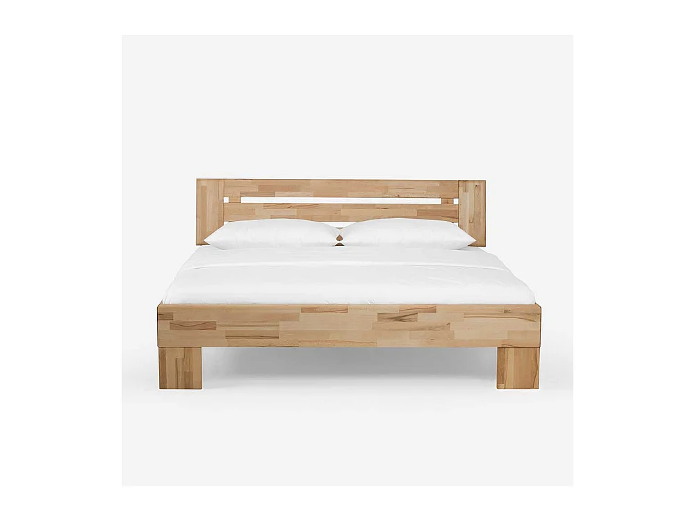 Ehebett mit Nachtkommoden Kernbuche Massivholz (dreiteilig)