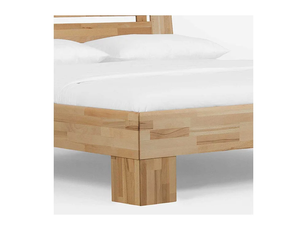 Ehebett mit Nachtkommoden Kernbuche Massivholz (dreiteilig)
