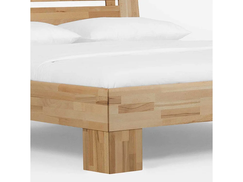 Ehebett mit Nachtkommoden Kernbuche Massivholz (dreiteilig)