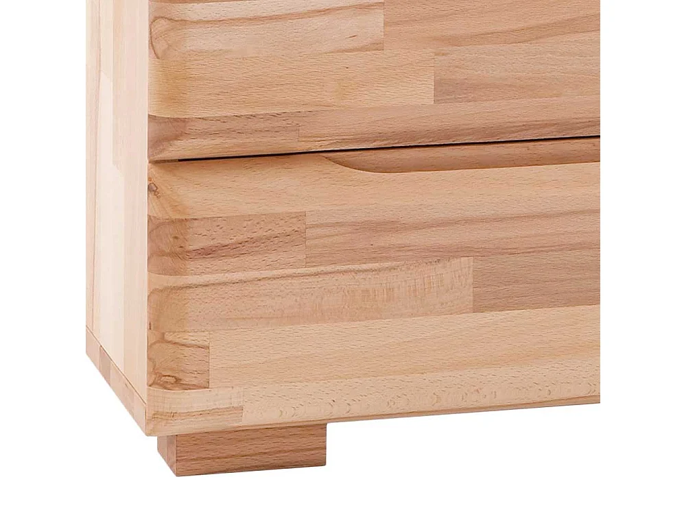 Ehebett mit Nachtkommoden Kernbuche Massivholz (dreiteilig)