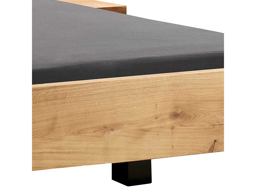 Bett Wildeiche massiv geölt 140x200 cm 45 cm Einstiegshöhe (dreiteilig)