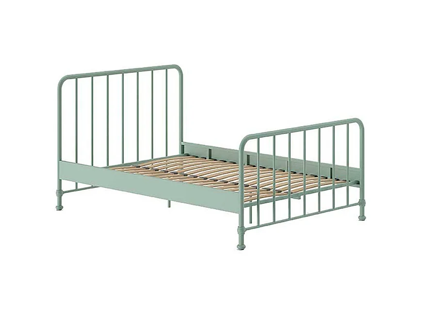 Metallbett modern in Grün matt pulverbeschichtet