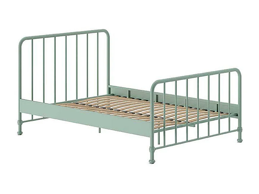 Metallbett modern in Grün matt pulverbeschichtet
