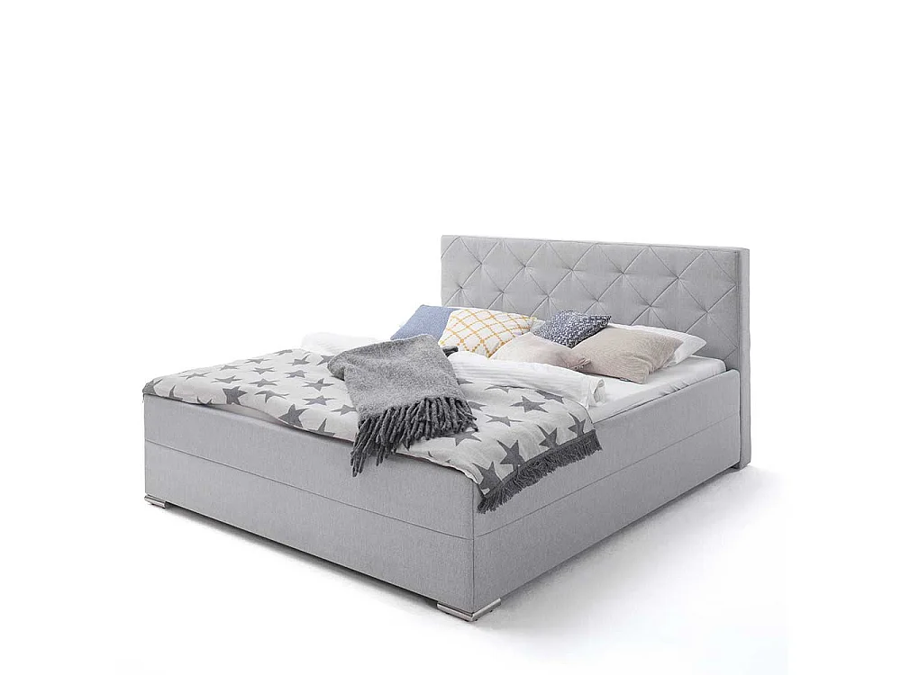 Stoffbett in Hellgrau Webstoff 180x200 cm