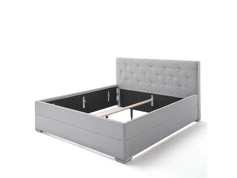 Stoffbett in Hellgrau Webstoff 180x200 cm