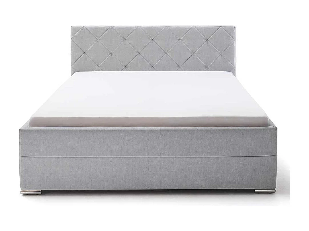 Stoffbett in Hellgrau Webstoff 180x200 cm