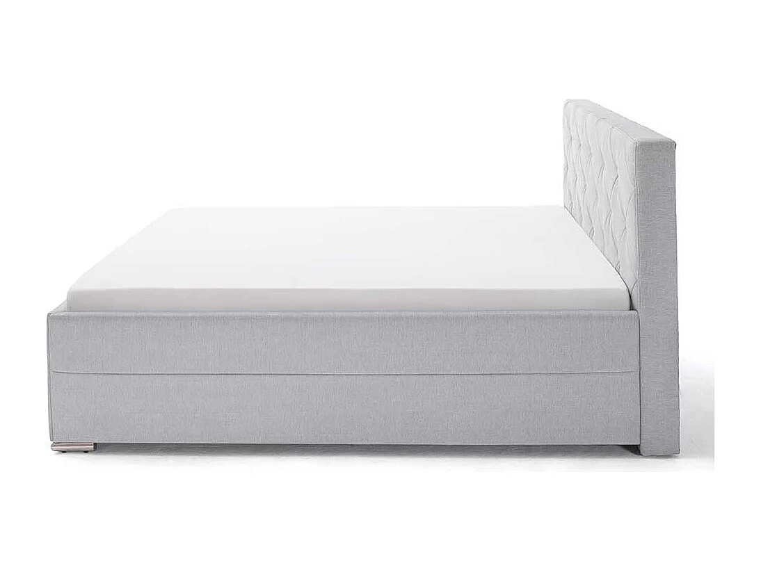 Stoffbett in Hellgrau Webstoff 180x200 cm