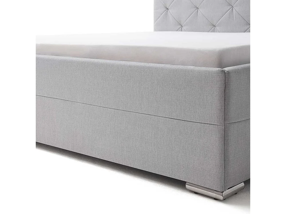 Stoffbett in Hellgrau Webstoff 180x200 cm