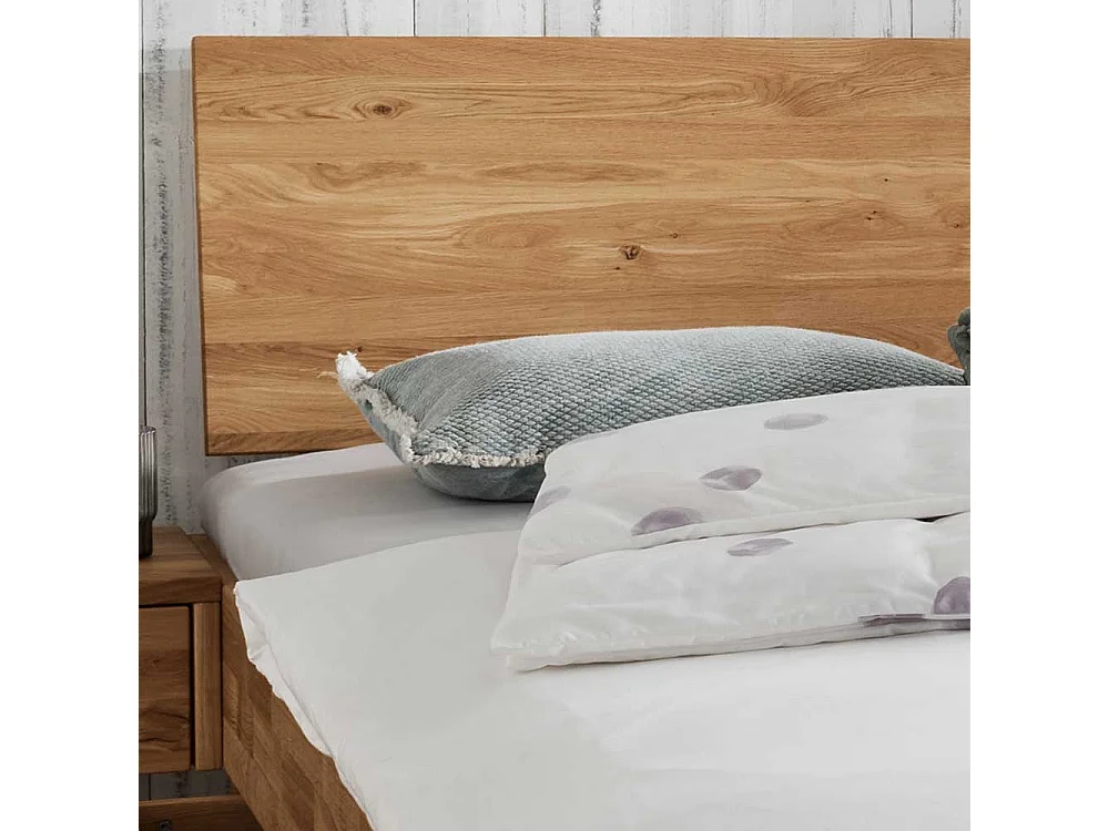 Wildeiche Bett mit Bettkasten 2 Nakos (dreiteilig)