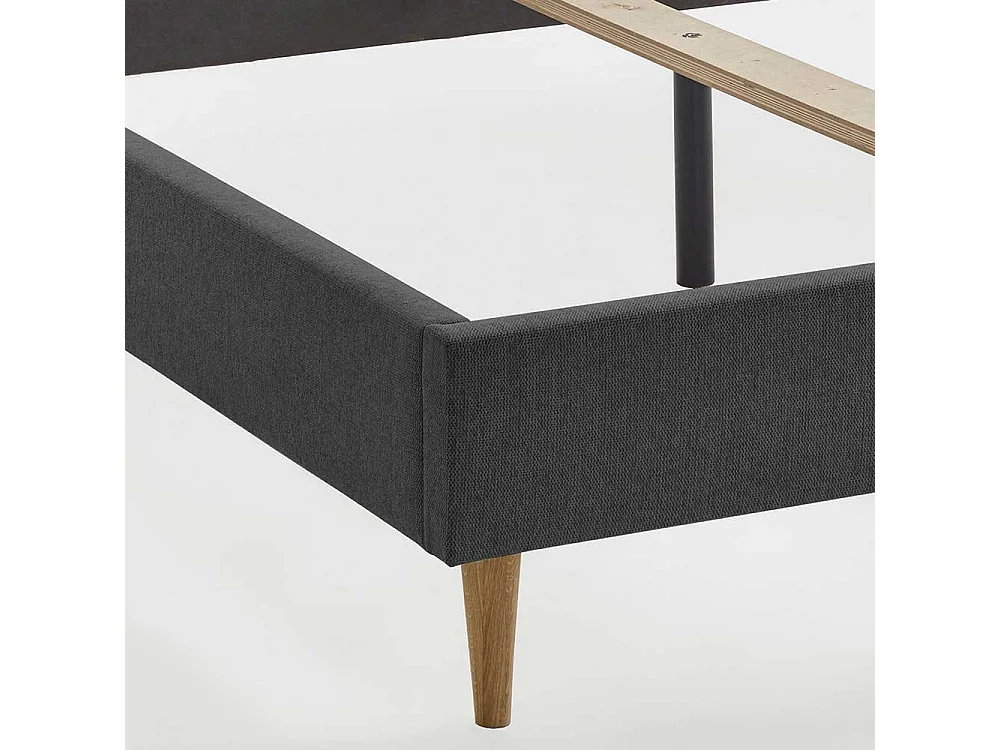 Singlebett Polster Anthrazit 38 cm Einstiegshöhe 123 cm hoch