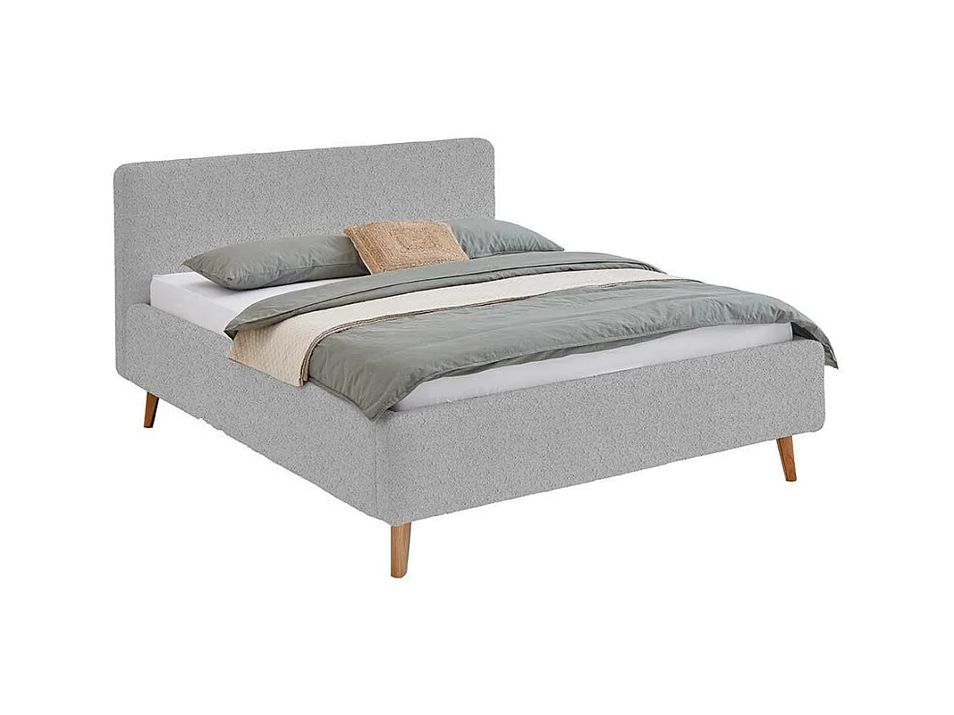 Polsterbett 160x200 180x200 in Grau Eichefarben