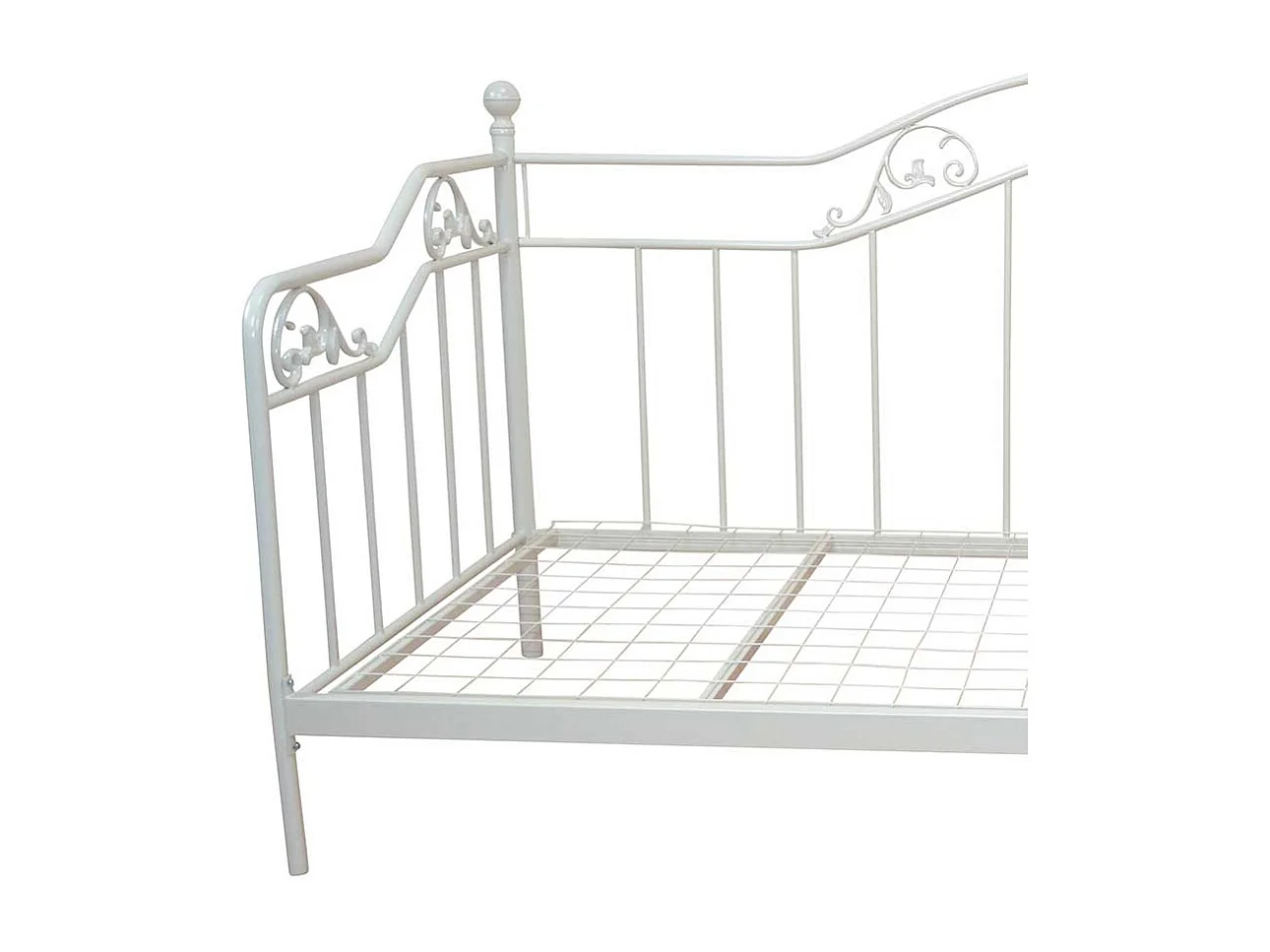 Einzelbett im Vintage Design Metall in Weiß