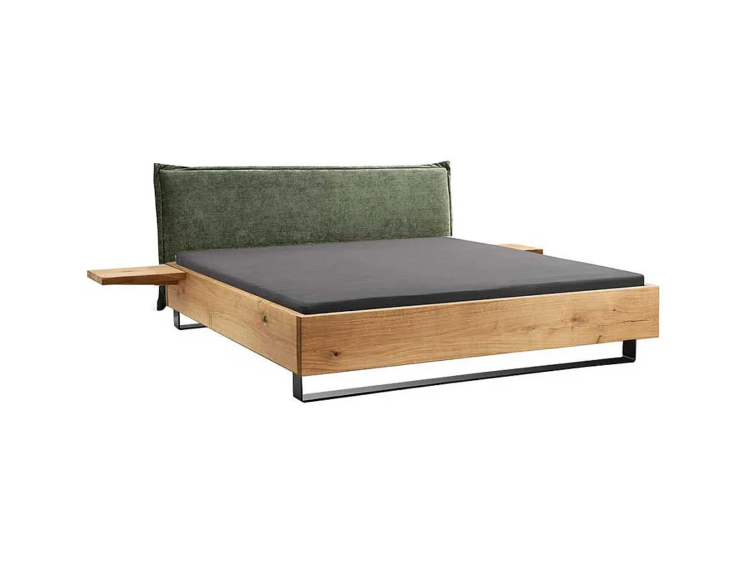 Doppel Bett mit Konsolen im Industry und Loft Stil Wildeichefarben (dreiteilig)