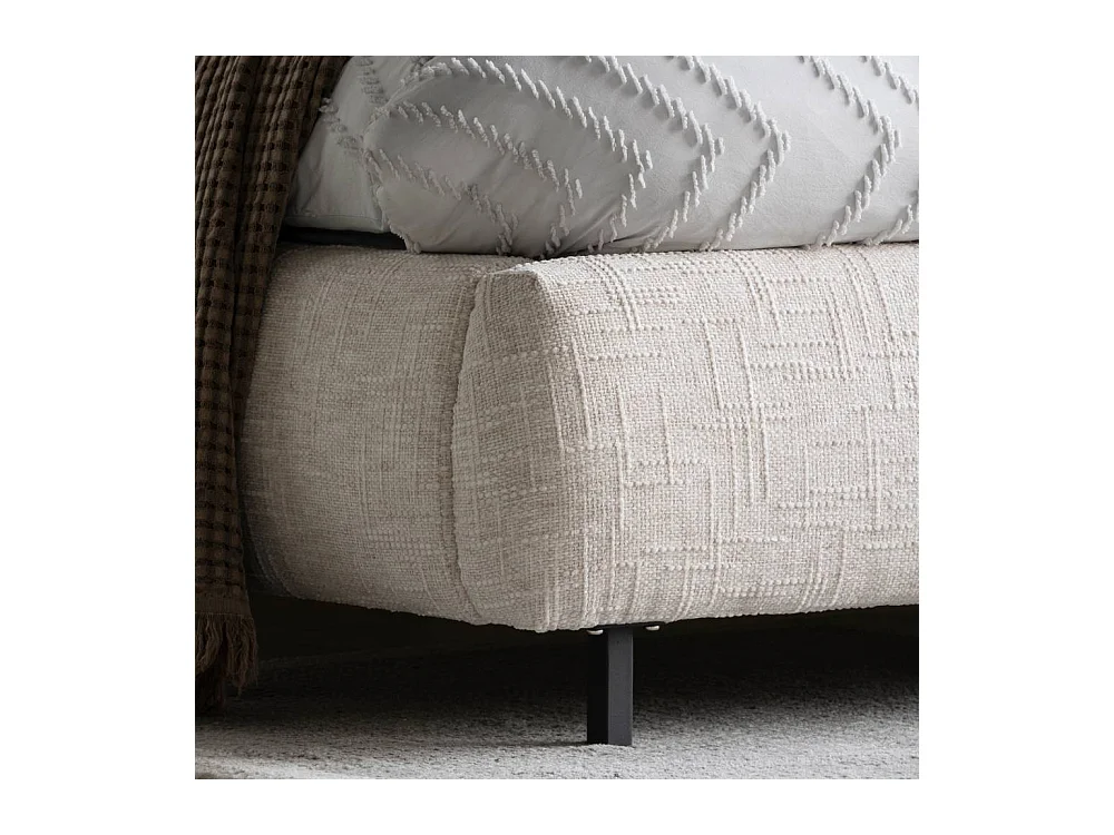 Stoffbett Polsterbett in modernem Design mit Fußgestell aus Metall