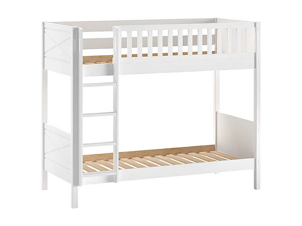 Skandi Stil Etagenbett weiss inklusive Leiter zwei Liegeflächen