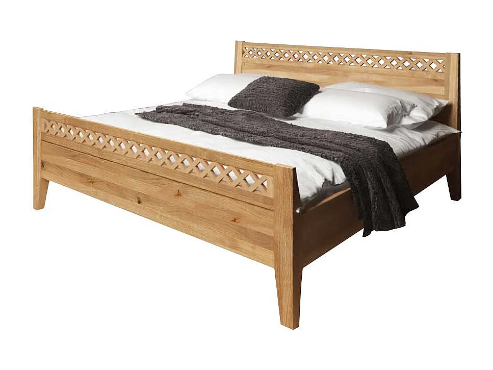 Wildeiche Holzbett massiv geölt