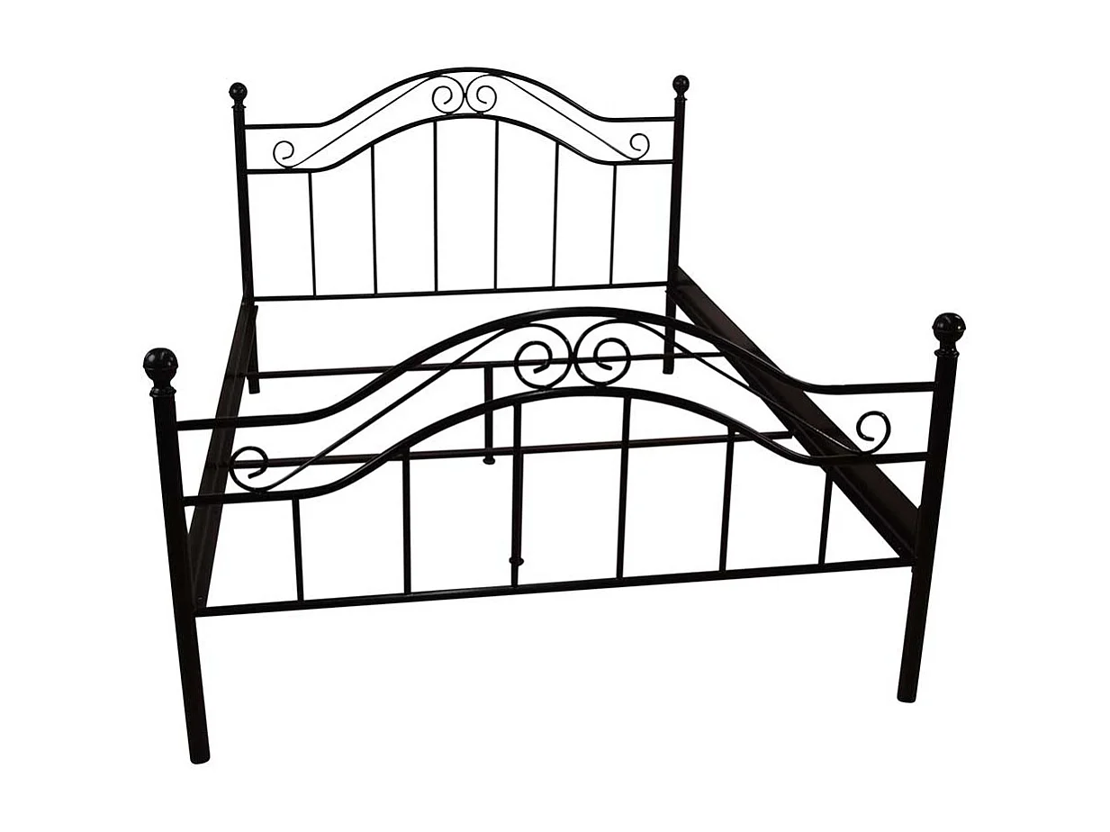 Vintage Bett in Schwarz Metall