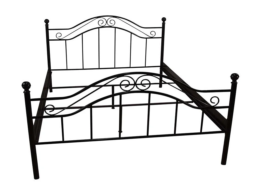 Vintage Bett in Schwarz Metall