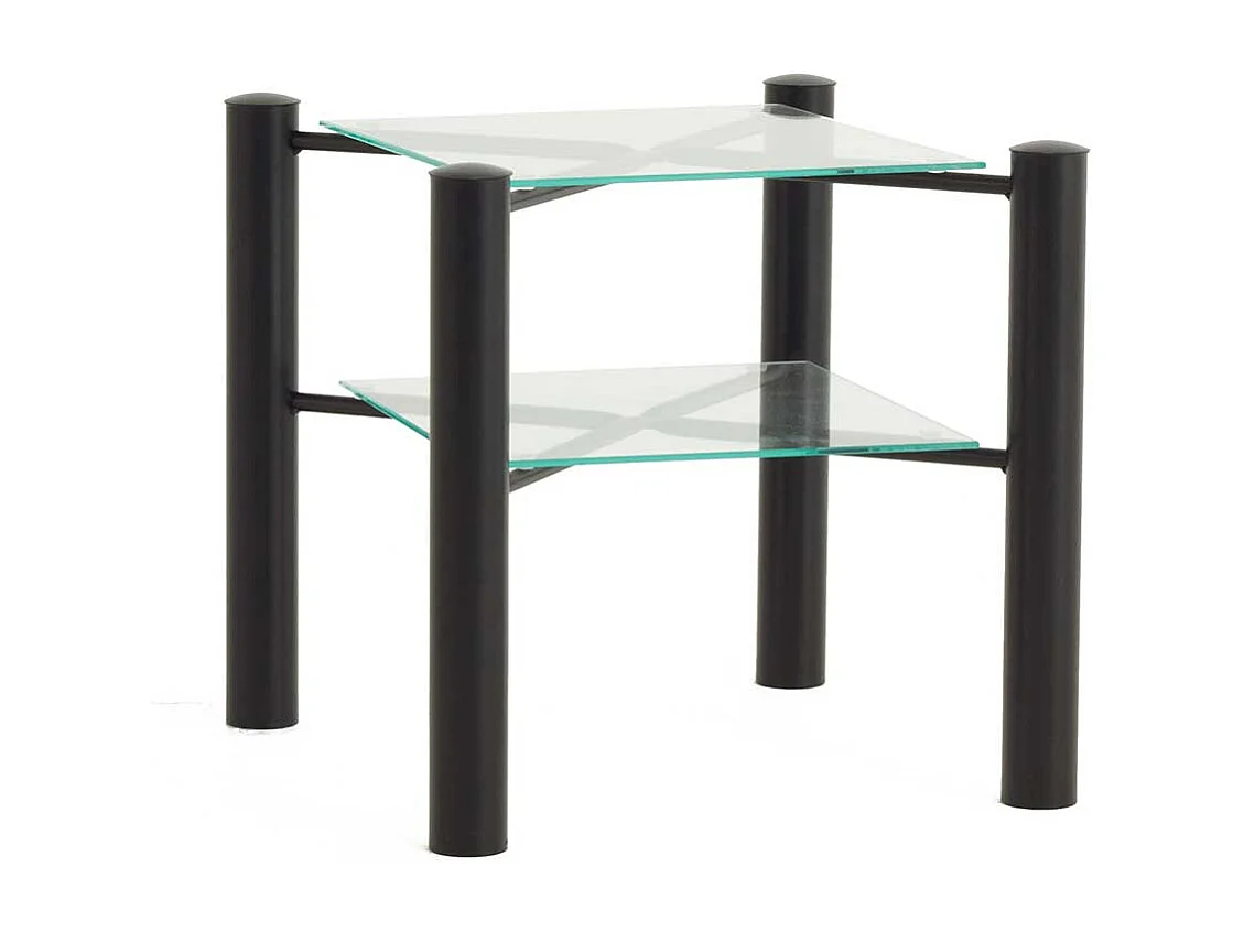 Jugendbett in Schwarz Eisen mit Nachttisch (zweiteilig)