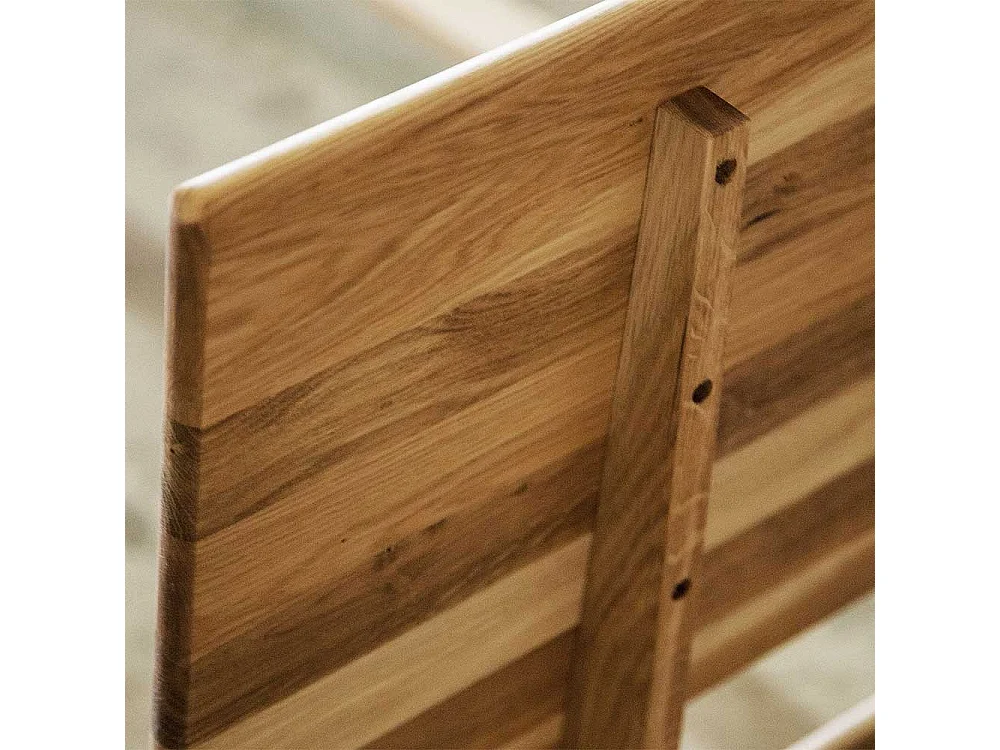 Naturholzbett aus Wildeiche Massivholz 35 cm Fußteil