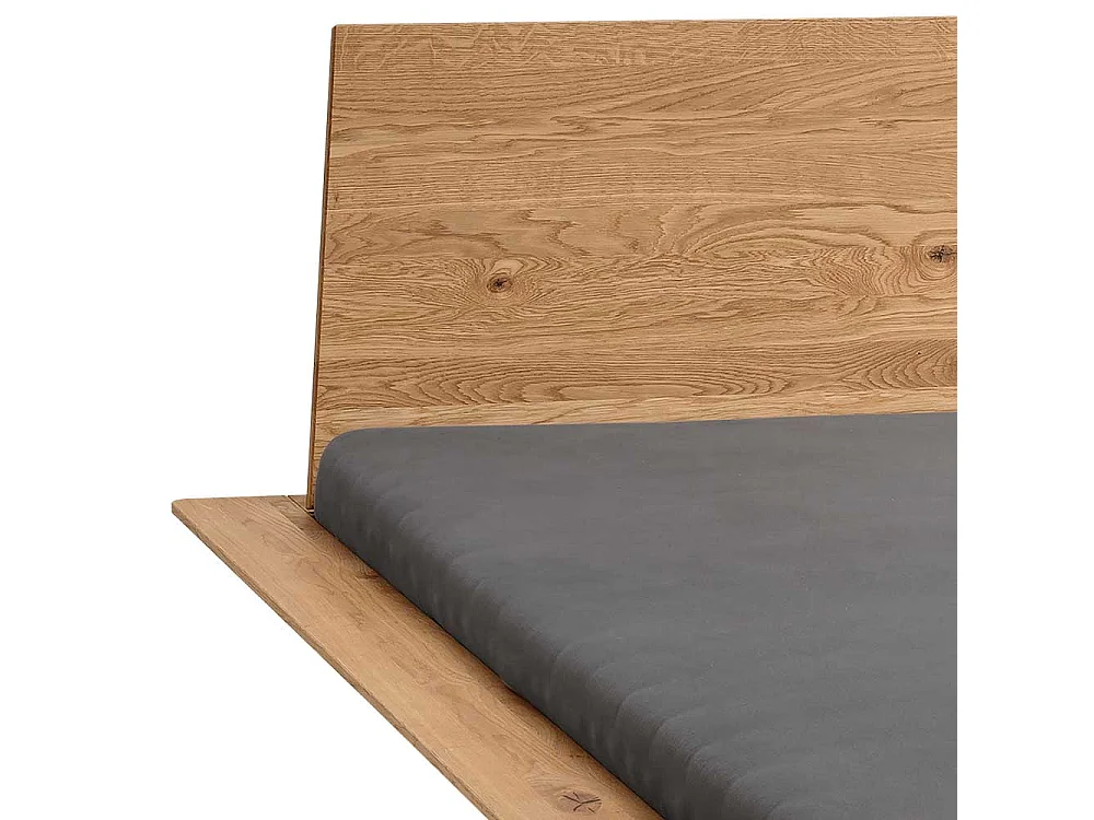 Bettgestell Doppelbett aus Wildeiche Massivholz 224 cm tief
