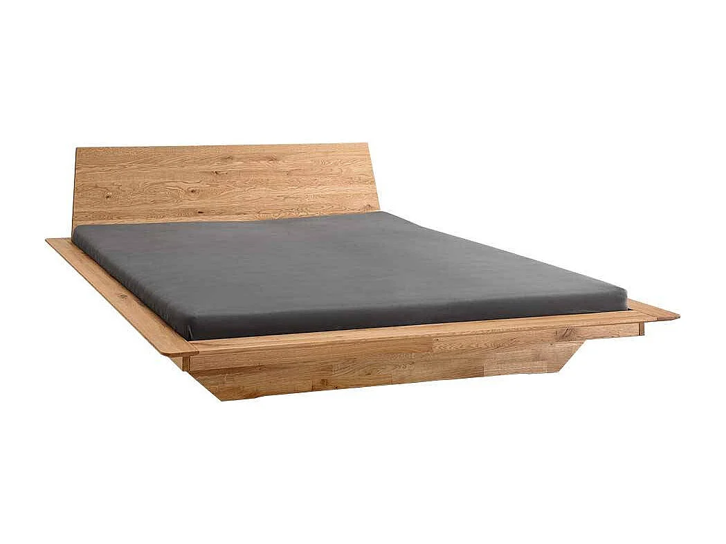 Bettgestell Doppelbett aus Wildeiche Massivholz 224 cm tief