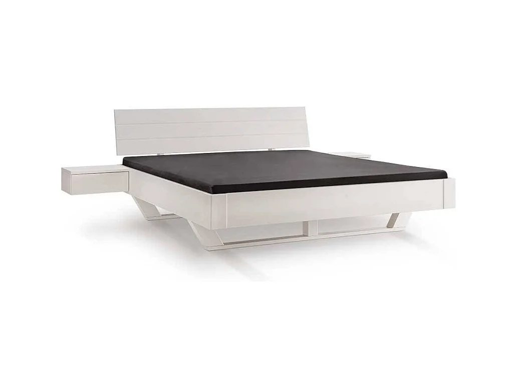 Massivholzbett Bett aus Kiefer Massivholz in Weiß