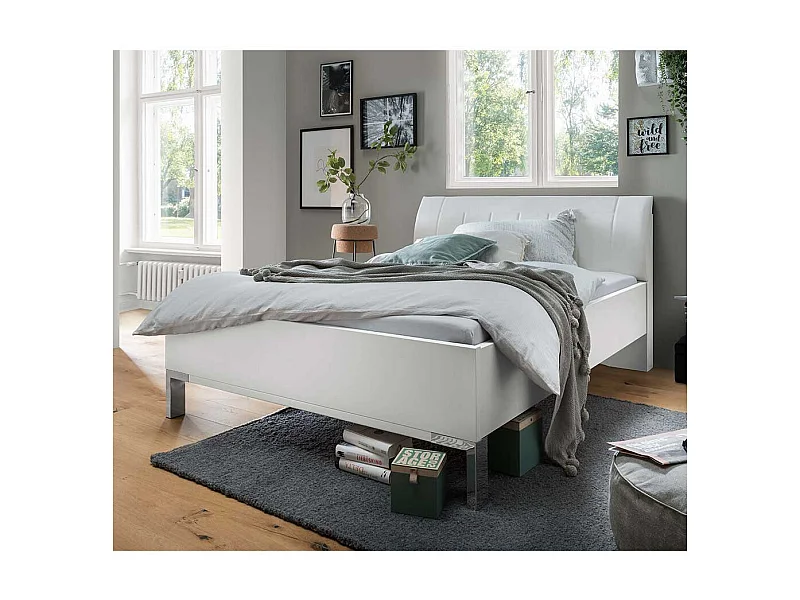 Doppelbett Bettgestell in Weiß - modernes Design
