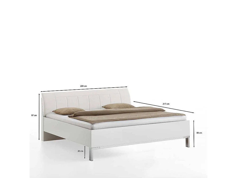 Doppelbett Bettgestell in Weiß - modernes Design