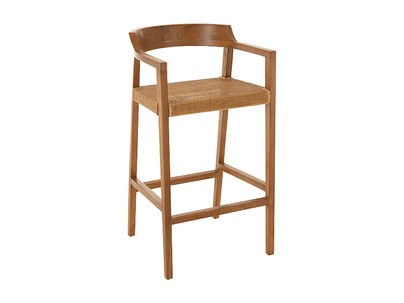 Silla de bar SUKA de madera de roble – Diseño contemporáneo-Color Marrón