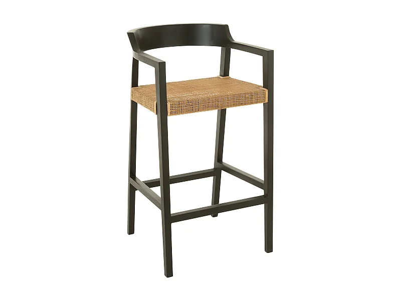 Silla de bar SUKA de madera de roble – Diseño contemporáneo-Color Negro