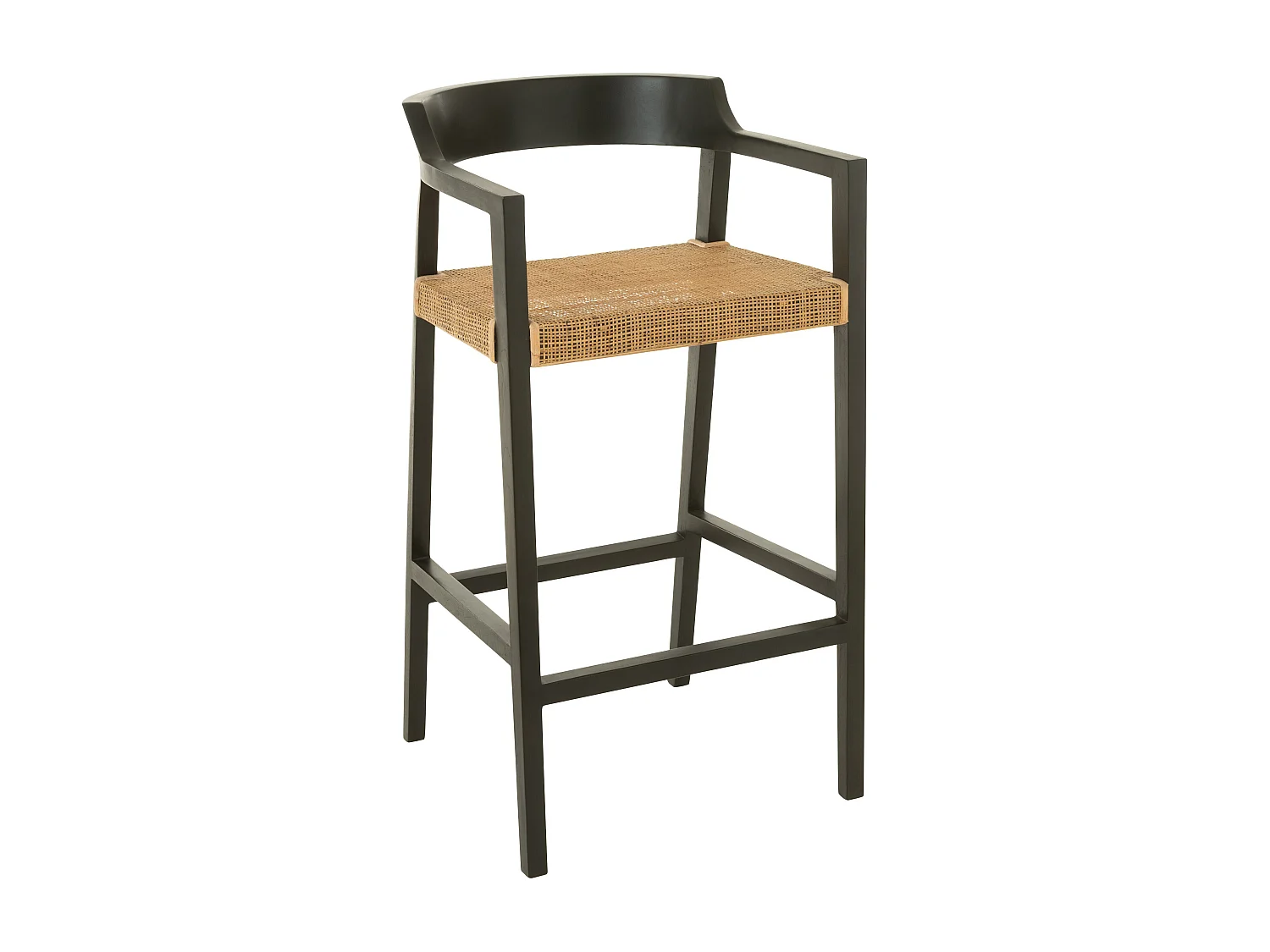 Silla de bar SUKA de madera de roble – Diseño contemporáneo-Color Negro