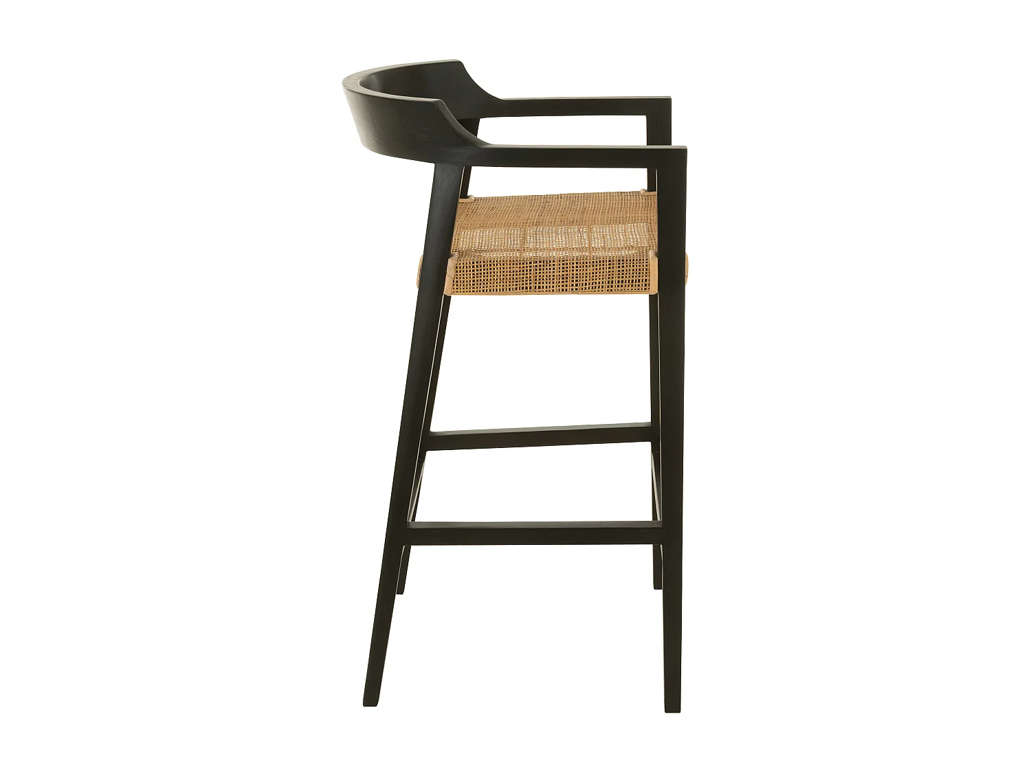 Silla de bar SUKA de madera de roble – Diseño contemporáneo-Color Negro