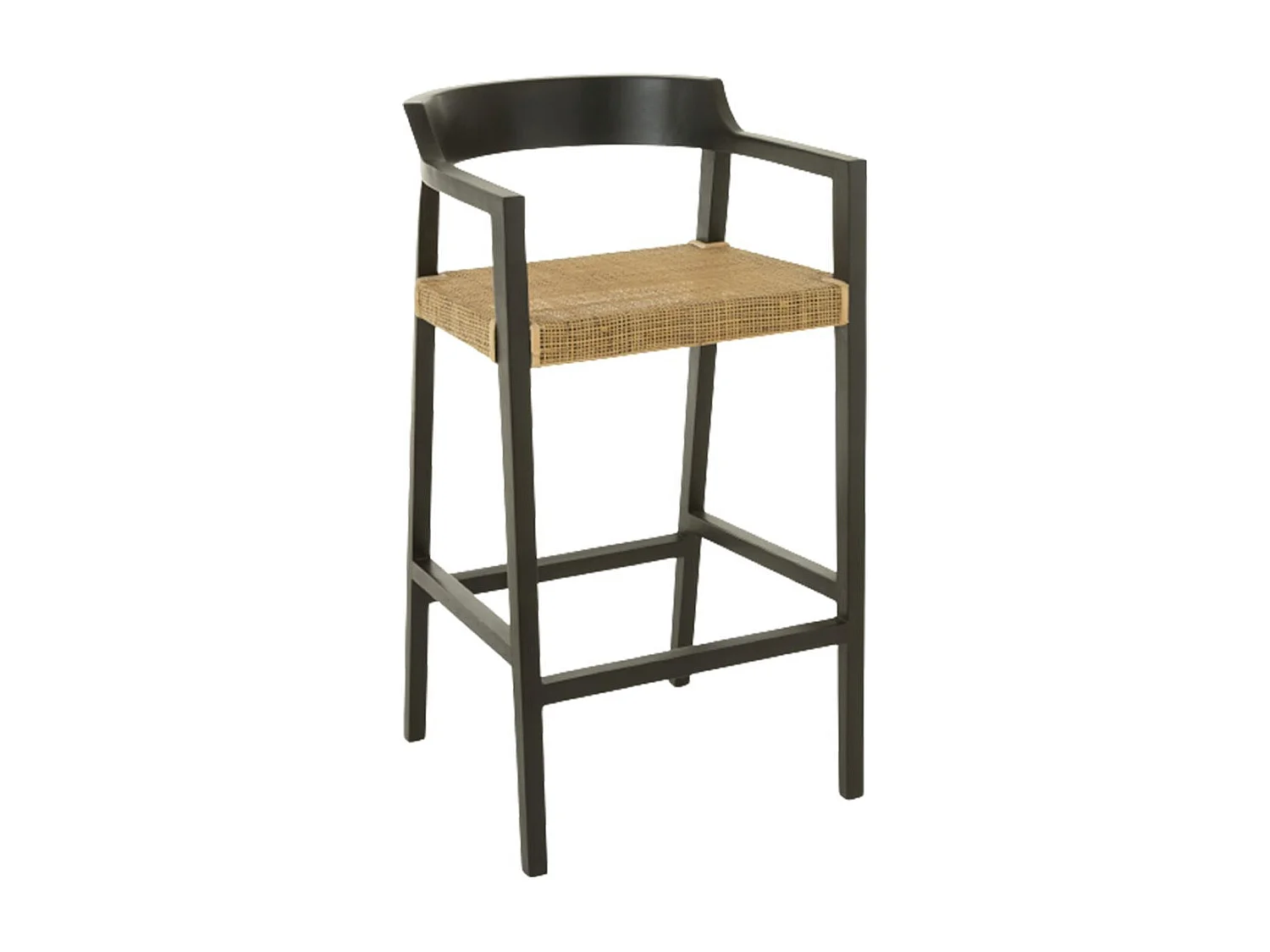 Silla de bar SUKA de madera de roble – Diseño contemporáneo-Color Negro