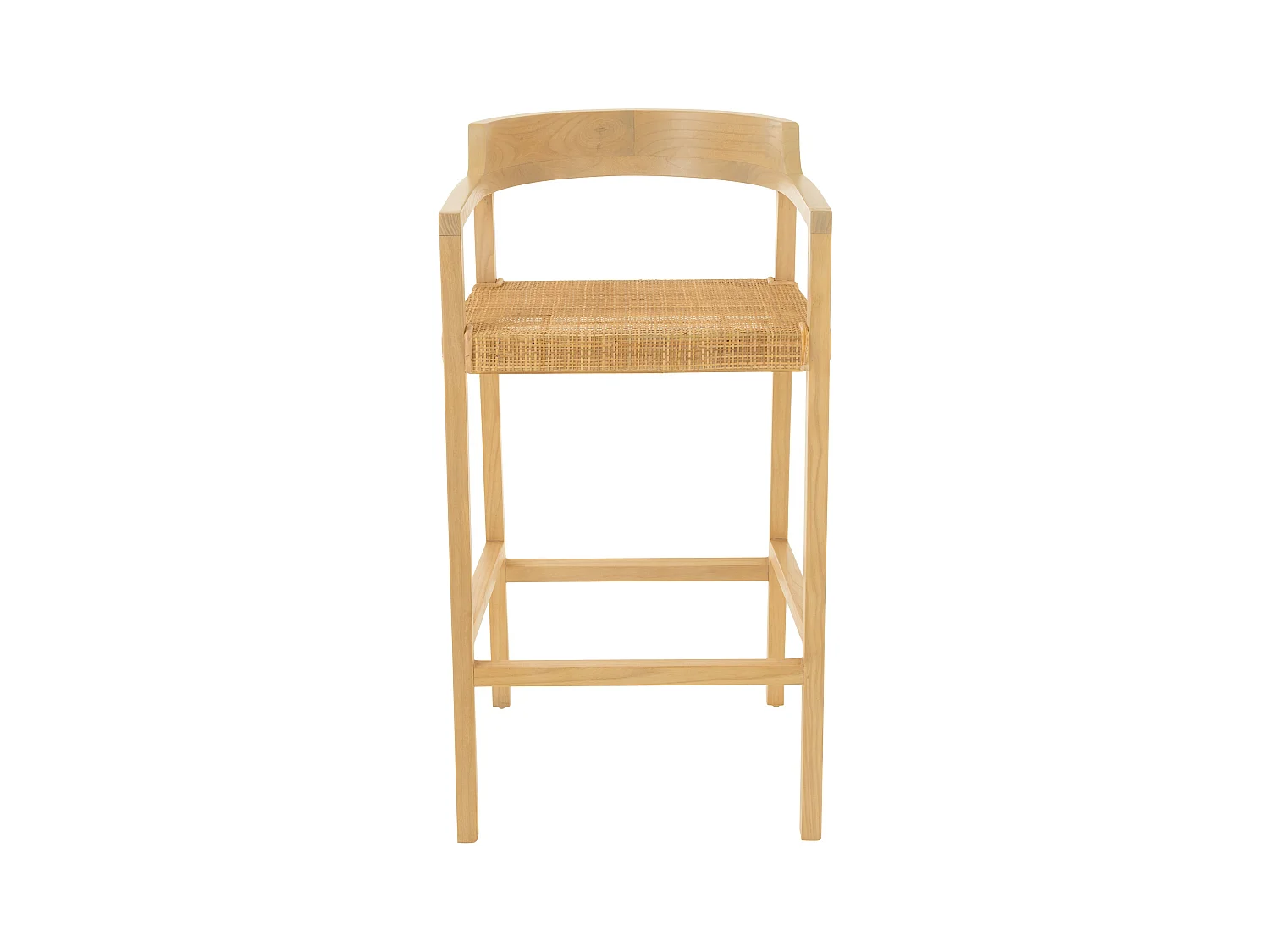 Silla de bar SUKA de madera de roble – Diseño contemporáneo-Color ribete verde crudo