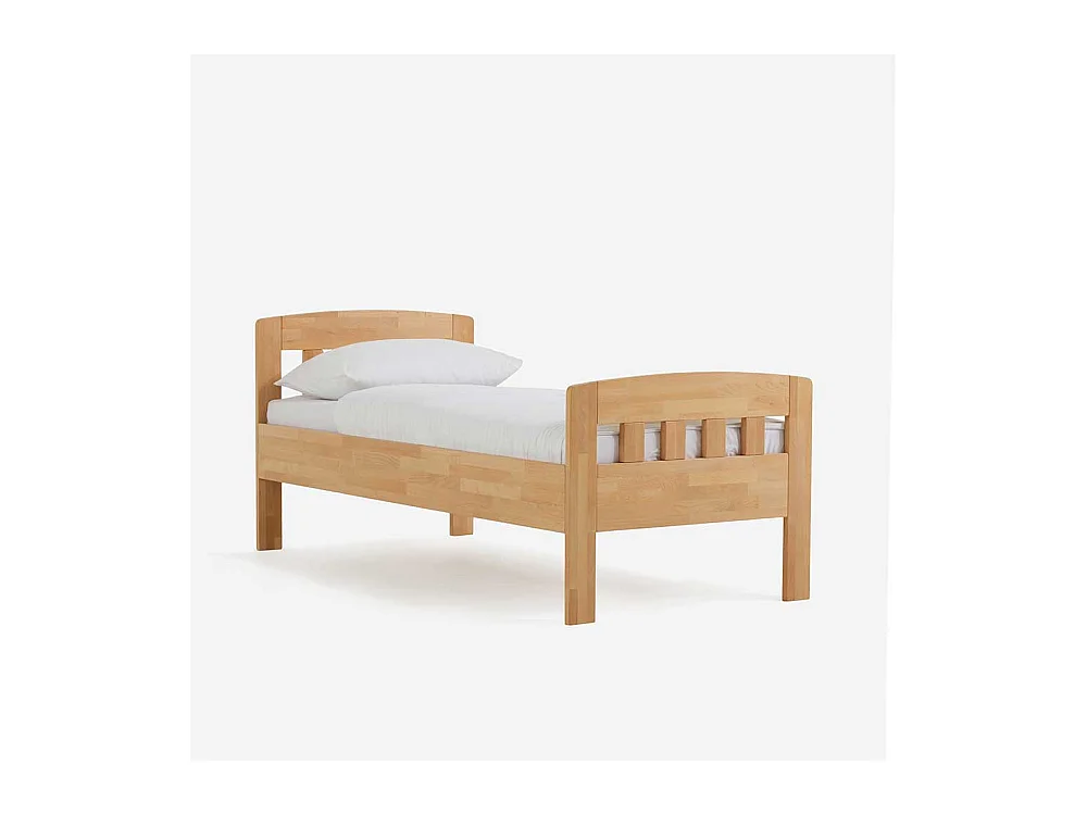 Einzelbett aus Buche Massivholz Komforthöhe