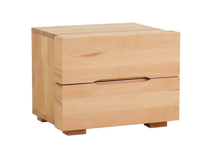 Ehebett aus Kernbuche Massivholz mit Nachtkommoden (dreiteilig)