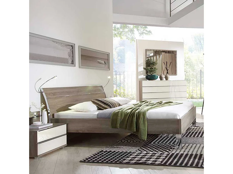 Komfortbett in Eiche dunkel 180x200 cm Liegefläche