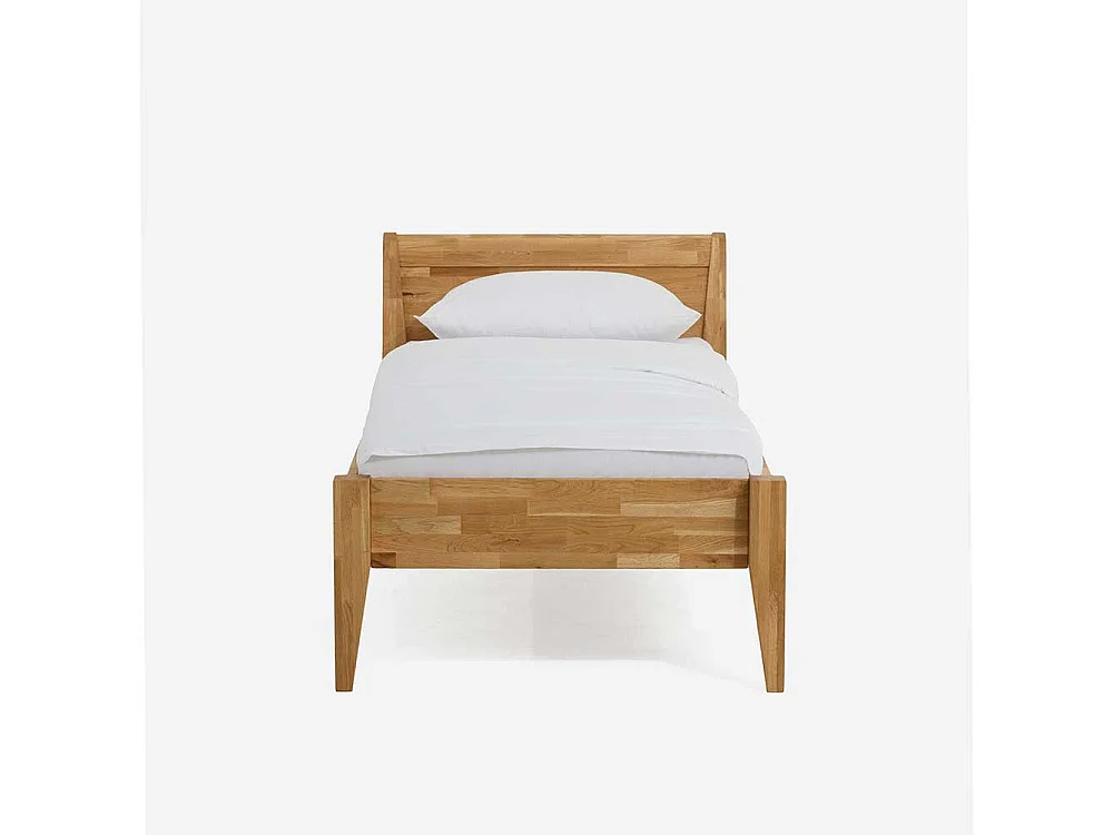 Singlebett aus Wildeiche Massivholz Komforthöhe